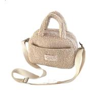 YGMNQAL Sac Fourre Tout Moelleux Sac à bandoulière en peluche d'hiver, fourre-tout en fourrure for femmes, sacs à main moelleux, sac Hobo à bandoulière souple, sac de shopping for femmes(Beige)