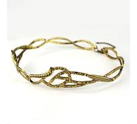 YGMNQAL Strass accessoire de cheveux couronne feuilles goutte d'eau diadème bijoux mariage dames strass artificiel fête princesse elfe(Gold)