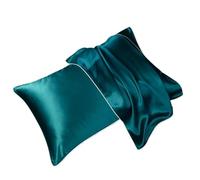 YGMNQAL Taie D Oreiller en Soie Taie d'oreiller en Soie de mûrier 19 Momme Taie d'oreiller en Soie de mûrier Naturelle Solide Housse d'oreiller Respirante et Douce for la Peau(Peacock Blue,40x60cm)