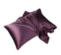 YGMNQAL Taie D Oreiller en Soie Taie d'oreiller en Soie de mûrier 19 Momme Taie d'oreiller en Soie de mûrier Naturelle Solide Housse d'oreiller Respirante et Douce for la Peau(Lilac Purple,50x70cm)