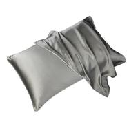 YGMNQAL Taie D Oreiller en Soie Taie d'oreiller en Soie de mûrier 19 Momme Taie d'oreiller en Soie de mûrier Naturelle Solide Housse d'oreiller Respirante et Douce for la Peau(Silver Grey,51x66cm)