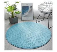 YGMNQAL Tapis de Maison matelassé en Polaire Corail, Tapis Sol Rond for Salon, canapé, Chambre à Coucher, diamètre 60 200 cm(BLUE2,100cm)