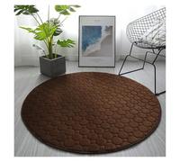 YGMNQAL Tapis de Maison matelassé en Polaire Corail, Tapis Sol Rond for Salon, canapé, Chambre à Coucher, diamètre 60 200 cm(Brown,100cm)