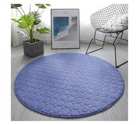 YGMNQAL Tapis de Maison matelassé en Polaire Corail, Tapis Sol Rond for Salon, canapé, Chambre à Coucher, diamètre 60 200 cm(Blue,180cm)
