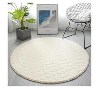 YGMNQAL Tapis de Maison matelassé en Polaire Corail, Tapis Sol Rond for Salon, canapé, Chambre à Coucher, diamètre 60 200 cm(Beige,180cm)