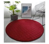 YGMNQAL Tapis de Maison matelassé en Polaire Corail, Tapis Sol Rond for Salon, canapé, Chambre à Coucher, diamètre 60 200 cm(Red,60cm)