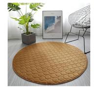 YGMNQAL Tapis de Maison matelassé en Polaire Corail, Tapis Sol Rond for Salon, canapé, Chambre à Coucher, diamètre 60 200 cm(Champagne,60cm)