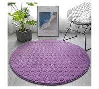 YGMNQAL Tapis de Maison matelassé en Polaire Corail, Tapis Sol Rond for Salon, canapé, Chambre à Coucher, diamètre 60 200 cm(Purple,200cm)