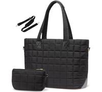 YGMNQAL Women Padding Space Shoulder Bag Large Capacity Crossbody Hobo Handbag Travel Down Shopping Tote(Black)