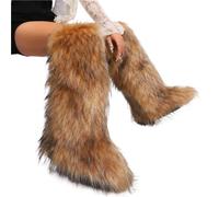 YGMNQAL Women's Over-The-Knee Boots High Winter Snow And Cashmere Leg Warm Non-Slip Soles(E,38)