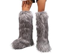 YGMNQAL Women's Over-The-Knee Boots High Winter Snow And Cashmere Leg Warm Non-Slip Soles(F,46)