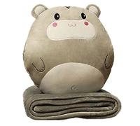 YGMXZL Couverture et Oreiller de Voyage,3 en 1 Oreiller Multifonctionnel et réchauffeur et Couverture de Mains,Combinaison de Couverture de Voyage pour Voyage,Camping ou Bureau (Hamster, S)