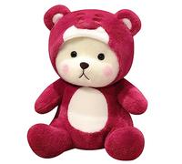 YGMXZL Ours en Peluche Nounours,Ours Oreiller en Peluche,Poupée Ourson avec Chapeau,Cadeau Noël ou d’Anniversaire ou Le Mariage (Rouge, 65cm/25.6inch)