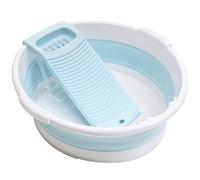 YGMXZL Panier à Linge Pliable Avec planche à laver,Boîte de rangement,Bac de Lavage Portable Pour laver les vêtements à la main (bleu)