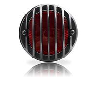 Ygmylandbb Feu Arrière Moto Rond 12V Moto Plaque d'immatriculation Lampe Grille nervurée Feu Freinage Halogène