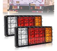 Ygmylandbb Feux Arrière de Camion 12V LED Feux de Frein Arrière 40 LED Étanche Queue Clignotant Feu De Frein Fonctionnement avec Protection Filet, 2PCS (TWTAIL12)