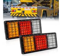 Ygmylandbb Feux Arrière de Camion 24V LED Feux de Frein Arrière 40 LED Étanche Queue Clignotant Feu De Frein Fonctionnement avec Protection Filet, 2PCS (TWTAIL24)