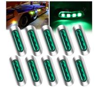 Ygmylandbb Feux de Gabarit Latéraux LED, 12V 24V Feux De Dégagement 4 LEDs Arrière Indicateur Feux de Gabarit Latéraux avec Lunette Chromée pour Remorque Camion Caravane etc, 10Pcs