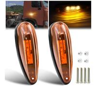 Ygmylandbb Feux de Gabarit Latéraux LED, Feux De Dégagement 6LEDs pour 12V 24V Universel Remorque Camion Lorry Caravan Bus, Jaune 2pcs