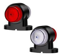 Ygmylandbb Feux de Position LED Latéraux, Feu de Marquage Double Face à 8 LED 12V 24V pour Camions, Remorques, VR, Pièces Extérieures, 2 Pièces (Blanc&Rouge)