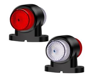 Ygmylandbb Feux de Position LED Latéraux, Feu de Marquage Double Face à 8 LED 12V 24V pour Camions, Remorques, VR, Pièces Extérieures, 2 Pièces (Blanc&Rouge)