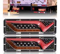Ygmylandbb Led Feux Arrière De Remorque, feux arrières lampe pour camion, 24V Lampe Lumineuse Stop Arrière, Universel Séquentiel Fluide Stop Frein Tourner Singal Feu Arrière, 2Pcs (24, Volts)
