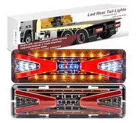 Ygmylandbb Led Feux Arrière De Remorque, feux arrières lampe pour camion, 2Pcs Lampe Lumineuse Stop Arrière Feu Indicateur de Queue, 24V Feux Stop Clignotant Dynamique Lampe