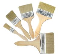 YGNNBC Lot de 5 pinceaux plats avec manche en bois, pinceaux brillants pour murs, plafonds, bois, colles, colle et bricolage (25,4/50,8/76,2/101,6/127 mm)