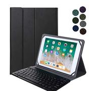 YGoal Clavier Coque pour 9-10.8 Pouce Tablette inclu Dragon Touch Max10, [AZERTY Français] 7 Colors Backlit Haute Qualité PU Cuir Housse Étui avec Détachable sans Fil Clavier, Noir