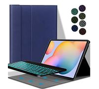 YGoal Clavier Coque pour Lenovo Legion Y700, [AZERTY Français] 7 Colors Backlit Haute Qualité PU Cuir Housse Étui avec Détachable sans Fil Clavier pour Lenovo Legion Y700, Bleu