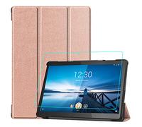 YGoal Coque pour Lenovo Tab M10 FHD Rel, Multi Angles Folio Housse Etui Housse de Protection avec Protection écran pour Lenovo Tab M10 FHD Rel TB-X605FC/X605LC, Rosa Oro