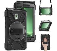 YGoal Étui pour Galaxy Tab Active 3 / Active 5 8 - Robuste Support Rotatif à 360 avec Dragonne, Bandoulière e Kickstand Cover Coque pour Samsung Galaxy Tab Active 3 T570/T575 8 Pouce, Noir