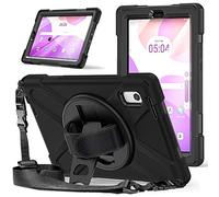 YGoal Étui pour Lenovo Tab M9 HD - Robuste Support Rotatif à 360 avec Dragonne, Bandoulière e Kickstand Cover Coque pour Lenovo Tab M9 TB-310FU, Noir