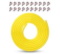 YGQ Tuyau d'essence en polyuréthane (PU), 3 mètres, pour tondeuse à gazon, quad, karting, moto tout-terrain, petit moteur, avec 20 colliers de serrage (Jaune, 6 mm x 9 mm)