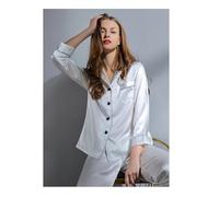 YGSGJSP Pyjama en Satin Silk Pajamas Set Women Long-Sleeved Two-Piece Set Silk Sleepwear Silk Pyjamas Women Spring Summer Autumn Home Suit(Color 8,M)