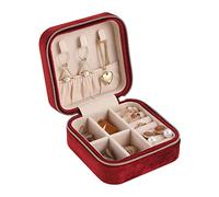 YGSIKY Boîte à Bijoux de Voyage, Petite Boîte à Bijoux pour Femmes Filles, Rangement à Bijoux Transportable, Organisateur pour Colliers, Bagues, Boucles d’Oreilles, avec Crochets