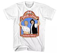 YGT56UYHft Bill & Ted Be Excellent to Each Other Men's T Shirt Storybook Adventure Keanu White M