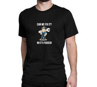 YGT56UYHft Can We Fix It No It's Fucked Men's T-Shirt Black XXL