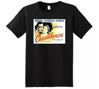YGT56UYHft Casablanca T Shirt 1942 BLURAY DVD Cover Poster Black S