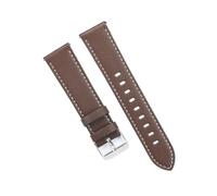 YGUK0J Bracelet de montre en cuir de vache véritable 20 mm 22 mm, compatible avec Casio, for femmes et hommes, boucle solide, noir et marron(Deep brown,22mm)