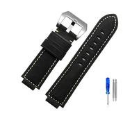 YGUK0J Bracelet De Montre En Cuir Véritable Compatible Avec La Montre Timex T2N721 T2N720 739 TW2T6300 Band 24 * 16mm(Black silver buckle)