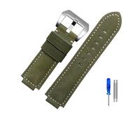 YGUK0J Bracelet De Montre En Cuir Véritable Compatible Avec La Montre Timex T2N721 T2N720 739 TW2T6300 Band 24 * 16mm(Army green silver)