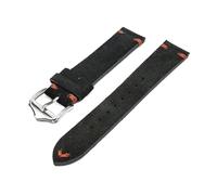 YGUK0J Bracelet de montre en daim à dégagement rapide avec barre à ressort compatible avec les accessoires de montre 20 mm 22 mm, Ligne noir-orange, 20mm