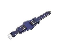 YGUK0J Bracelet De Montre Manchette En Cuir 22mm 24mm Bracelet De Montre Avec Protection Du Poignet Mat Bracelet De Montre Jaune Rouge Compatible Avec Fossil(Blue,22mm)
