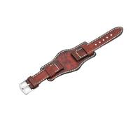 YGUK0J Bracelet De Montre Manchette En Cuir 22mm 24mm Bracelet De Montre Avec Protection Du Poignet Mat Bracelet De Montre Jaune Rouge Compatible Avec Fossil(Red,22mm)