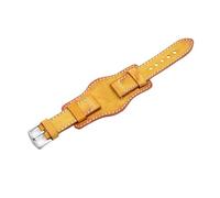 YGUK0J Bracelet De Montre Manchette En Cuir 22mm 24mm Bracelet De Montre Avec Protection Du Poignet Mat Bracelet De Montre Jaune Rouge Compatible Avec Fossil(Yellow,20mm)