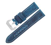 YGUK0J Bracelets De Montre En Cuir For Hommes 20/22/24 Mm Compatibles Avec Les Bracelets De Montre En Cuir De Vache GT2 Compatibles Avec Le Bracelet De Remplacement Panerai(Blue-Silver Buckle,22mm)