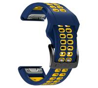 YGUK0J Compatible avec Garmin Instinct 2 / Instinct Tactical Solar Strap Bracelet de montre à dégagement rapide Bracelet de montre 22 mm Bracelet en silicone double couleur(Midnight blue yellow)