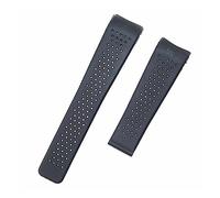 YGUKOJ 22mm 24mm Silicone Silicone Hommes Watchband Compatible With Tag Heuer Carrera Bande avec fermoir Perforé Strap Bracelet Sport Bracelet Sport(Black,22mm)