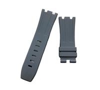 YGUKOJ 28mm Noir Bleu 15703 Nature Caoutchouc Silicone Watchband Hommes Regardez la bande de bracelet Ap Regarder des outils audemars et Piguet Belt Logo(Grey,With gold buckle)